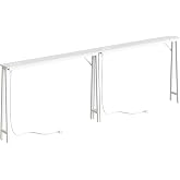 YATINEY Set of 2 Entrance Tables 15 cm Width, Narrow Sofa Tables with Charging Base, Metal Structure Consoles, for Sofa, Entr