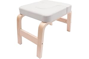 ClearFragrans Tabouret de yoga avec cadre en bois et rembourrage en polyuréthane, chaise inversée pour l'équilibre, détend le cou, les épaules, capacité de charge de 200 kg