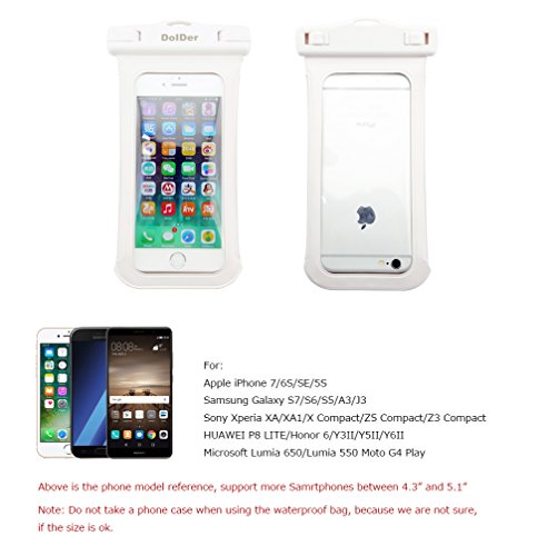 DolDer Premium Wasserchite Handyhülle Tasche mit Side Window für Apple iPhone 6S,6,5S,5,5C,SE,4,4S und andere 4.3~5.1 zoll Smartphone wie Samsung Galaxy S7/S6/S5/S4/S3/Mini, HTC One M7/M8/M9/Mini,Desire, LG Nexus 5, Sony Xperia XA/Xpirea X/Xperia X Performance/Z5 Compact/Z3 Compact , Huawei Honor 6/Ascend P8 Lite/P7, Google Nexus 4/5, Blackberry Passport, Nokia Lumia 1020/930/630, Motorola Moto - 5