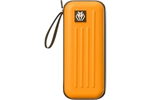 Lavishio Dartkoffer für Stahl- oder Soft-Tip-dartpfeile, fasst 3 Darts und anderes Zubehör, mit eingebautem Aufbewahrungsrohr und Tasche für dartpfeile, Spitzen, Schäfte usw. (Orange)