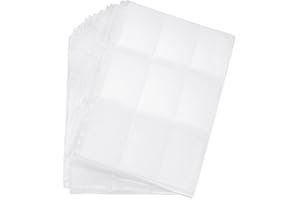 Carehabi 540 pochettes pour cartes à collectionner, 30 pages par 18 poches, pochettes vierges, pochettes pour cartes double face, 11 trous, accessoires de cartes à collectionner transparents