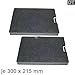 Produktbild Miele 3284682 ORIGINAL Kohlefilter Aktivkohlefilter Filter Geruchsfilter rechteckig 300x215mm 2 Stück Dunstabzugshaube auch DKF6 Bosch 00271068 DHZ90AF Z5111X0 LZ53050 Z5111X0