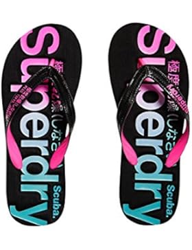 Superdry Damen Scuba Faded Logo Flip Flop Zehentrenner