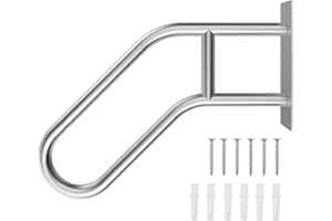 NUACOS Handlauf Treppe 1–3 Stufen,Wandmontiertes Treppenhandläufe U-Förmiges Handläufe aus Edelstahl für Stufe Innen Außenbereich Geländer handlauf,Slive u,60cm/24in