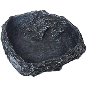 Wassernapf, Teckpeak Harz Wassernapf oder Futternapf für Haustier Terraristik Zubehör--14×13,5×3 cm