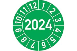 ROSENBAUM OFFSETDRUCK Jahresprüfplakette 2024 in verschiedenen Farben und Größen, 100 Stück, Prüfetikett Prüfplakette Jahresplakette (20 mm Ø, Grün)