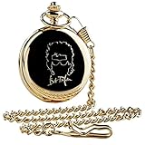 Bob Dylan SIGNED Gold Taschenuhr und Kette Luxus 24 Karat vergoldet in Holz Geschenkbox Fall Sammler Geschenk