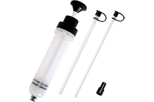 Sulfar Oil Fluid Extractor, Hand Pump Fluid Change Syringe, Plastic Oil Fluid Extractor for Car Motorcycle,leak-free Suction for Easy Oil Change, Power Steering Fluid Brake Fluid Removal （200cc）