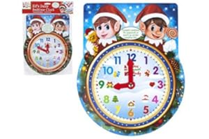 ELVES BEHAVIN' BADLY Elves Behaving Badly Elf Kids Bedtime Clock with Adjustable Hands 10.5" x 13"