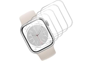 Rcokas für Schutzfolie Apple Watch 9 41mm Panzerglasfolie Apple Watch 9 41mm Displayschutz [4 Stück], Displayschutzfolie mit Apple Watch 7/8/9 41mm Folie [Soft TPU][Apple Watch Series 7/8/9 41mm]
