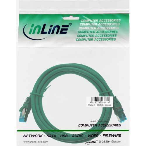 InLine Patchkabel Cat.6A, S/FTP (PiMf), halogenfrei, 500MHz, grün, 3m - 2