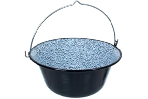 Najder Ungarischer Gulaschkessel, Gulaschtopf, Hängender emaillierter Kessel mit Griff, Servierkessel Emaille ohne Deckel, Hängender Topf, Kochkessel aus hochwertigem, emailliertem Stahl, 16L