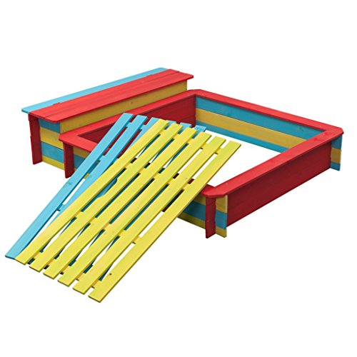 Swing King Sandkasten Buddelkiste Sandbox mit Deckel Sitzbank Jade Holz 7850033 - 6
