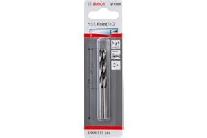 Bosch Professional 2 szt. HSS wiertło spiralne PointTeQ (do metalu, 4 x 43 x 75 mm, akcesoria wiertarko-wkrętarki)