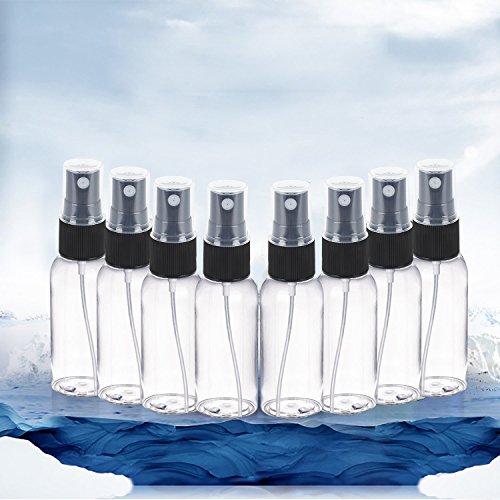 NALATI 6 X 50ml Zerstäuber Durchsichtig Plastik Parfümzerstäuber Leer Sprühflasche+1er Trichter für Reisen - 6