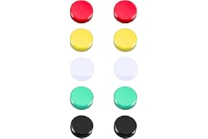 iLamdeetek 10Pcs DECORATIVE_MAGNET, Round Fridge Magnets, Strong Refrigerator Magnets, Colorful Small Magnets for Whiteboard, Office, Notice Boards, School, Postcard (5 colors)