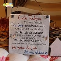 Shabby Style Holzschild - Liebe Tochter - Deine Eltern~ Weihnachten - Geschenk