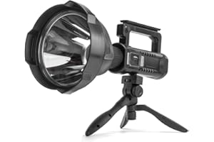 HaoYiShang torcia ricaricabile potente led ad alta luminosità150.000 lumen proiettore super luminoso, con treppiede e uscita USB, IPX6 impermeabile modalità 4 potenza tattica a mano