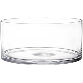 YOUEON Wide Glass Cylinder Vase, Glass Vase 4" H x 8" W, Cylindrical Glass Terrarium, Decorative Centerpiece for Weddings, Ev