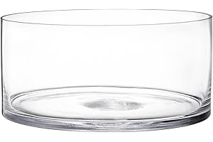 YOUEON Grand Vase cylindrique en Verre - 10,2 cm de Haut x 20,3 cm de Large - Terrarium cylindrique en Verre - Décoration de Table pour Mariages, événements - Bougie Pilier - Arrangement Floral -