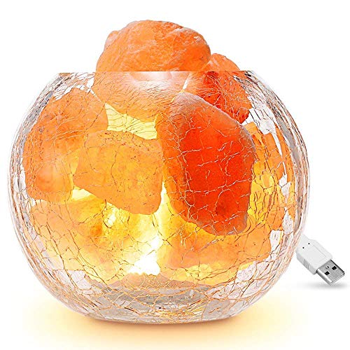Preisvergleich Produktbild Salzkristalllampe / Salzlampe, Famirosa Himalaya Salzlampe dimmbar, Naturrosa Kristall Steinlampe Nachtlampe für Schlafzimmer, Büro, Spa, Yoga, Zimmer - Glas