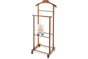 AKITAInk Indossatore Appendiabiti Da Camera, Ambrogio - Servo Muto in Legno di Faggio Made in Italy: Eleganza e Funzionalità per la Tua Camera (NOCE)