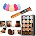 Mefeir 15 Colors Professional Concealer Camouflage Makeup Palette Contour Face Contouring Kit + Oblique Head Contour Makeup Brush with Free Makeup Sponge Blender (Water Drop) RS.1749.00