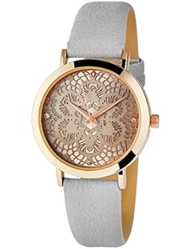 Excellanc Damenuhr im 3D Design mit Strass, schlichte und schicke Damen Armbanduhr - 10000030033-015-021-021,...