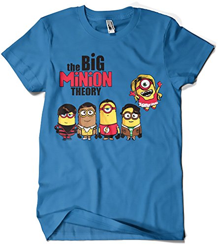 Camisetas La Colmena 208-The Big Minion Theory (Donnie) (XXXL, Azul Royal)