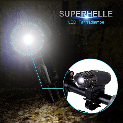 amarey Wiederaufladbare LED Fahrradbeleutung,Wasserdichte Fahrradlampe Set mit 2 USB-Kabel,LED Frontlicht & Rücklicht,200Lumen,4 Licht-Modi, Fahrradlicht für Radfahren - 4