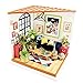 ROBOTIME DIY Musik Wohnzimmer - Adorable Miniatur Puppen Haus mit Möbel und Zubehör - Handwerk Mini Spiel Haus Spielzeug Geschenk für 6,7,8,9 Jahre alte Jungen und Mädchen