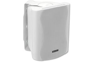 OMNITRONIC C-50A aktiv weiß 2x | Aktives 2-Wege-Lautsprecherpaar mit Halterung, 5"-Tieftönern und 50 W RMS