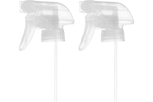 M METERXITY 2-Pack Spray Bottle Replacement Nozzles Plastic Anti-Leak Trigger Sprayer Nozzles Spray Bottle Top for Home/Garden Cleaning [Fit Standard 28/410 Neck Bottles, Transparent]