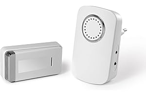 AVIDSEN - Carillon sans fil enfichable avec bouton sans pile, Blanc, Design épuré et minimaliste - 102438