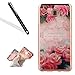 Produktbild Galaxy A5 2017 Silikon Handy Hülle,Leeook Elegant Retro Luxus Schön Floral Rosa Rose Blumen Crystal Soft Clear Case Electroplate Plating Gold Frame Scratch-Resistant Bumper Soft Rückseite Cover Tasche Ultradünne Galvanisiergeräte Weicher Gel TPU Tasche Schutzhülle Hülle Tasche für Samsung Galaxy A5 2017 + 1 x Schwarz Eingabestift-Pink Rose FLowers