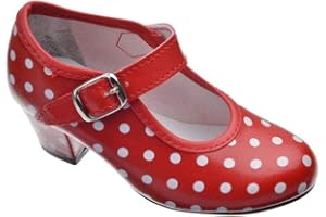 Creaciones PASOS DE BAILE - Flamenca Lunares - Sintético para: NIÑA Color: Rojo Talla: