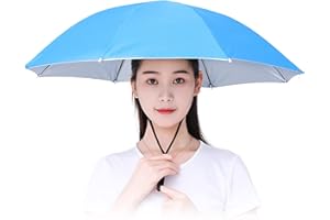 IBUGER Parapluie anti-UV - Chapeau parapluie pliant pour adultes et enfants,Couvre-chef élastique compact de protection contre les UV et la pluie pour la pêche, le golf, le jardinage, l'extérieur
