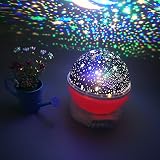 Multicolor Mond Sterne Licht Projektor für Kinder Beleuchtung, Kinderzimmer Nachttisch Nacht Lampe und Schlaf Beruhiger Lampe Abnehmbare Weiße Kuppel - 7