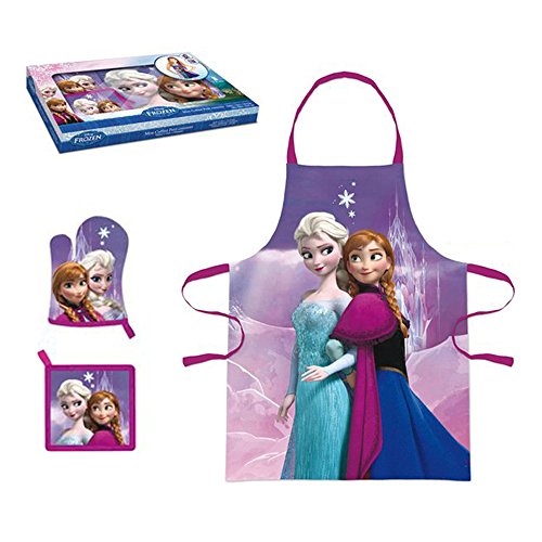 Frozen 3 teiliges Küchen-Set Schürzen-Set für Kinder im Geschenkkarton