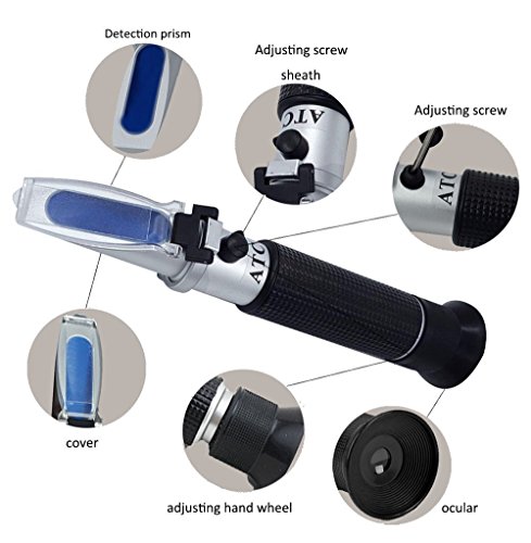 Refraktometer Salinometer Salz Messgerät Handrefraktometer, DIKETE® Handheld 0-10% Salinitäts Refraktometer [Spezifisches Gewicht 1.000-1.070] [Minimum Scale 0.001] Aquarium Meersalz Salzwasser Messgerät - 3