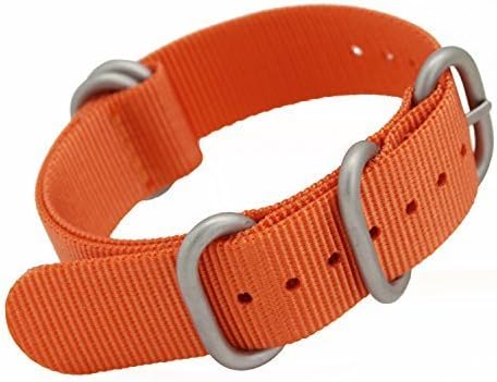 MetaStrap 22mm Nylon Strap Zulu Watch Band with stainless steel buckle(orange)