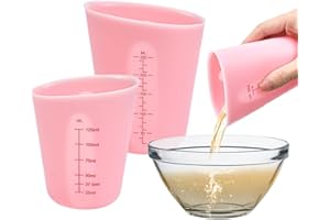 CAREDGO 3 Pcs 500Ml 250Ml 125Ml Vasos Medidores Silicona para Resina Epoxi Medidores de Cocina Silicona Vaso Silicona Resina Epoxi Vaso Jarra Silicona Tres Escala ml/taza/onza para Cocina Manualidades