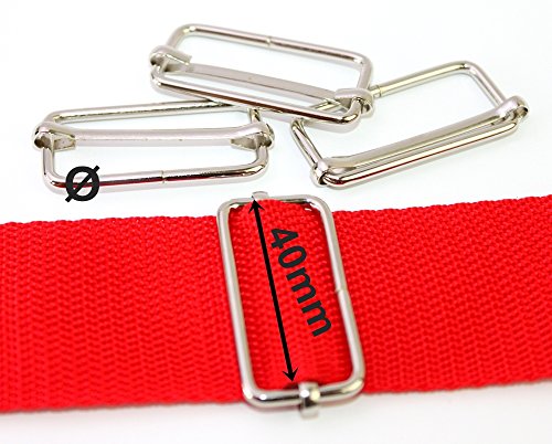 Verschieber-Regulatoren-Gurtschieber vernickelt für Gurte/Bänder bis 40mm. 10 Stück. - 2