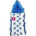 Fareto 3 In 1 Baby Bed, Sleeping Bag & Carry Nest, Cotton Baby Bedding For New Born (0-6 Months) (Blue Elephant) - Pack of 1