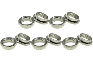 Dopro 10 x Gwint USA Fine radełkowany 15/32 cala głęboka nakrętka przełącznik do gitary pasuje do Les Paul z przełącznikami przełącznik nikiel