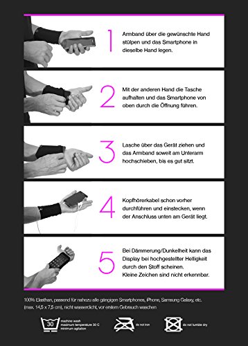 Phone Stretch: die flexible Smartphonetasche fÃ¼r den Unterarm - passend fÃ¼r die meisten Smartphones: iPhone, Samsung & Co - Joggen, Laufen, Fitness, Sport - Smartphone Armband, Handy Armtasche, Joggingtasche, Sportarmband, Handgelenktasche, Handytasche, Lauftasche
