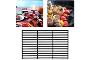 LZQ Parrilla rectangular de hierro fundido, parrilla para barbacoa de gas y carbón vegetal, maciza y esmaltada (tamaños 34 x 54 cm)
