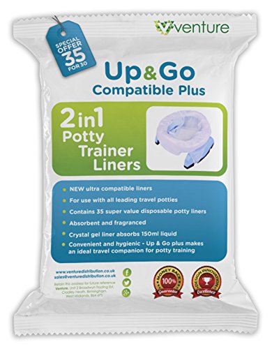 NEW RELEASE | Potette Plus 100% Compatible Travel Potty Liner | EXTRA Super Saver Bonus | Get 35 Up & Go Travel Liners For The Price Of 30