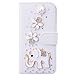 Produktbild SMART LEGEND Lederhülle für Sony Xperia XA Glitzer Ledertasche Bling Bling Strass Hülle Elefant Diamant DIY Crystal Schutzhülle Handyhülle Premium PU Leder Flip Case Protective Cover Innere Weiche Silikon Bookcase Backcover Handy Tasche Schale mit Kartenfächer Magnetverschluß Standfunktion Etui