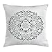 Produktbild Jxrodekz Mandala Decor Dekokissen Kissenbezug, Authentic Tibetan Temple Figured Stylized Celestial Around Unifying Centre, Decorative Square Accent Pillow Case, 18X18 Inches, Green Red